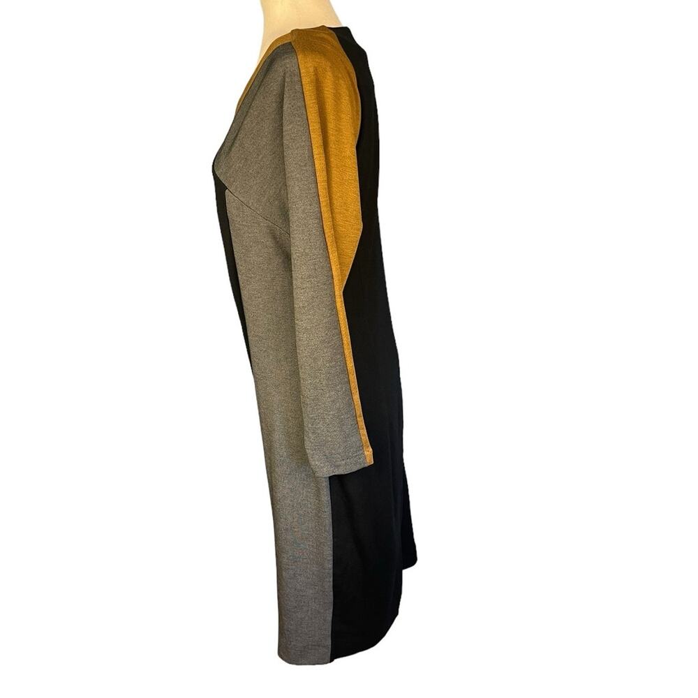 Ronen Chen Nelly Colorblock Long Sleeve Asymmetrical Sheath Dress Size 10 NWT - Picture 6 of 8